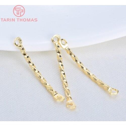 20PCS 2.5x21MM Brass Twisted Connector Charms Bracelet Connector High Quality Diy Jewelry Accessories