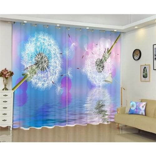 Customized Dandelion 3D Blackout Curtains for Living Room Bed Room Hotel Office Window Curtains Drapes Cortinas para Rideaux