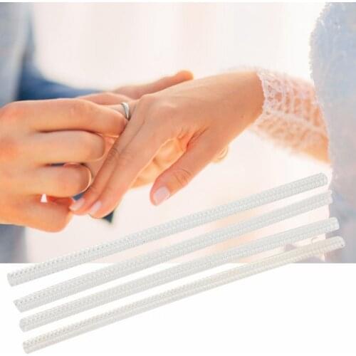 4pcs Plastic Transparent Ring Size Adjuster Reducer Guard Tightener Transparent Design Anti-allergy Jewelry Resizing Tool