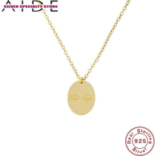 AIDE Personalized Eye Clavicle Chain 925 Sterling Silver Necklace For Women 2020 Jewelry Choker Necklace Collares Bijoux Collars