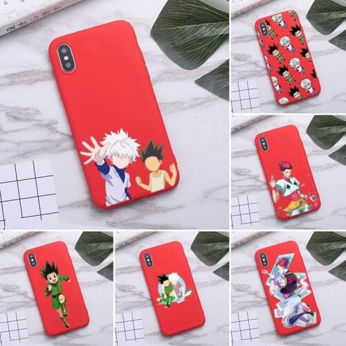 Hunter X Hunter HXH Anime Phone Case For iPhone 12 mini pro MAX 11 Pro X XR 7 8 6 Plus Candy Color red Soft Silicone Cover