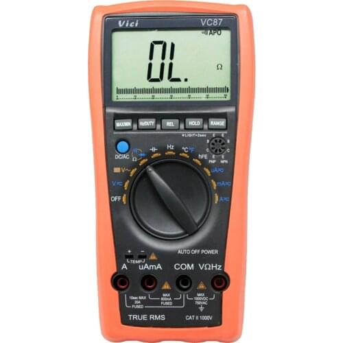 AideTek New VC87 True RMS digital multimeter for motor drives industrial DMM vs FLUEK