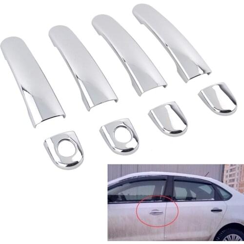 Double Hole For VW PASSAT GOLF MK4 Polo Audi TRIM SKODA & SIDE CHROME DOOR HANDLE COVER