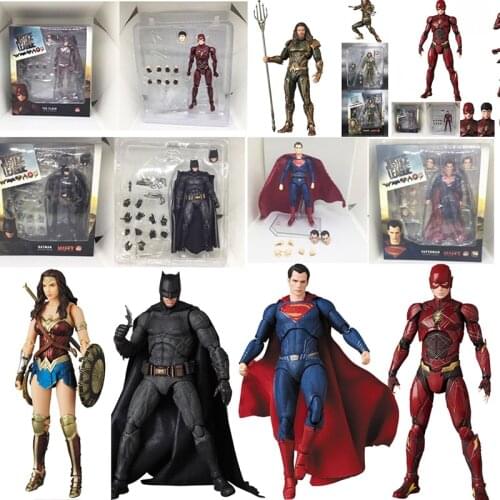 Super Hero Aquaman Flash Cyborg Action Figure Pre-Painted Model Collection Toys 15cm