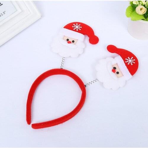 Santa Claus Antlers Christmas Headband Hair Accessories Spring Horns Headwear Xmas Costume Party Gifts Cosplay Photography Props