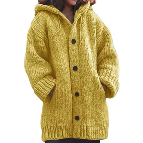 Cardigan women Thick Sweater Coat Warm Knit Outerwear Autumn Winter sweater Long Hooded Cardigan кардиганы женские 2020