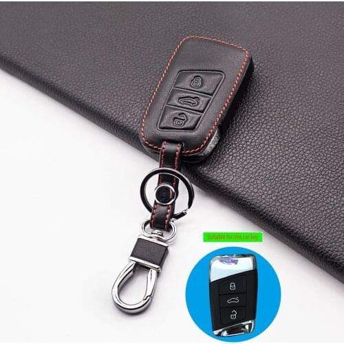 Carrying leather Key fob case holder for Volkswagen Skoda Superb Magotan Passat B8 A7 Golf Remote Smart Protector Skin Cover