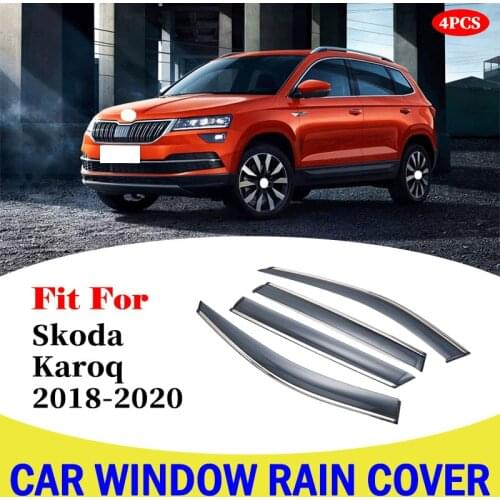 For Skoda Karoq 2018-2020 window visor car rain shield deflectors awning trim cover exterior car-styling accessories parts