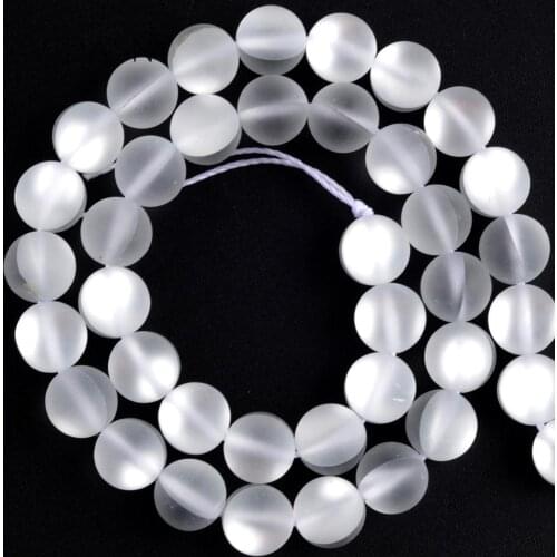 Natural Gem Stone Matte White Austrian Crystal Beads For Jewelry Making 6 8 10 12mm Charm Round Beads Diy Necklace Bracelet 15"
