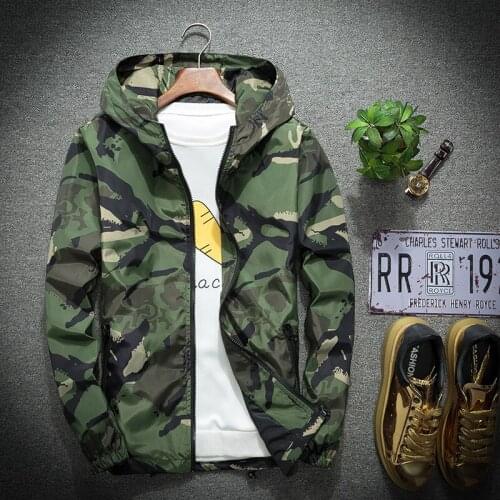 Jacket plus size 7XL Men Camouflage Jackets Autumn Windproof Sportswear Coat Zipper Jacket Winter Jacket chaqueta