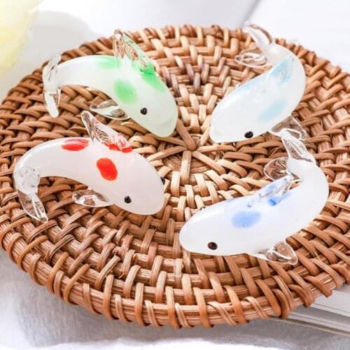 Creative Mini Fish Toy Ornament Smooth Surface No Burr Lightweight Aquarium Glass Fish Figurines Decoration for House