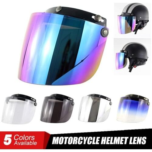 Motorcycle Helmets Bubble Visors Flip Up Open Face Helmet Visor Capacete Lens Face Shield Mask Motor Accessories