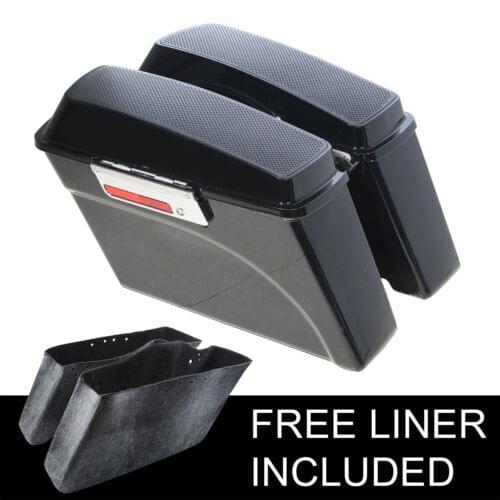 Motorcycle Hard Saddlebags & 6x9" Speakers Lids For Harley Touring Road King Electra Street Glide 94-13 12
