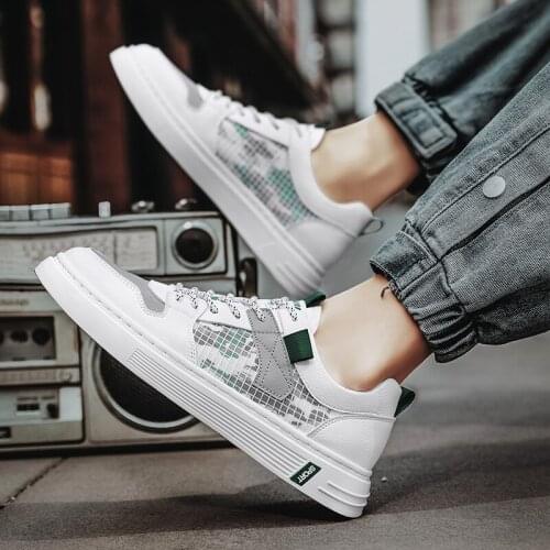 2021 Summer New Korean Fashion Flat Mens Shoes Student Leisure Low Top Walking Shoes Classic Off White Men Shoe Size 44