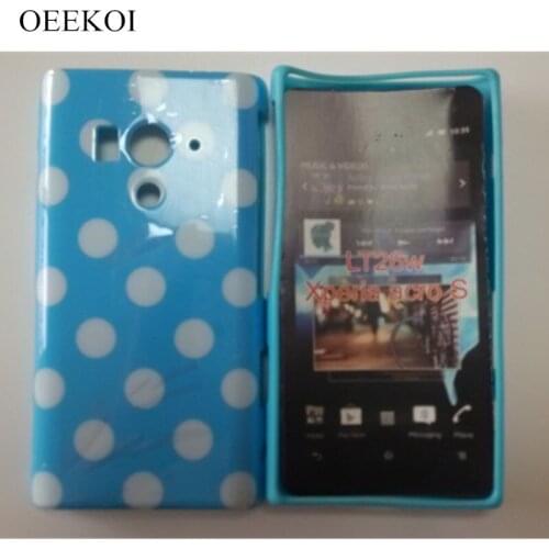 OEEKOI Polka Dots Soft TPU Phone Cover Case For Sony Xperia acro S LT26w Back Skin Cover Phone Case Free