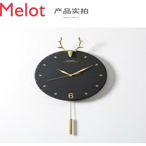 Nordic Deer Head Wall Clock Living Room Home Creative Graceful Modern Simple Clock Cool Fashion Wall Hanging
