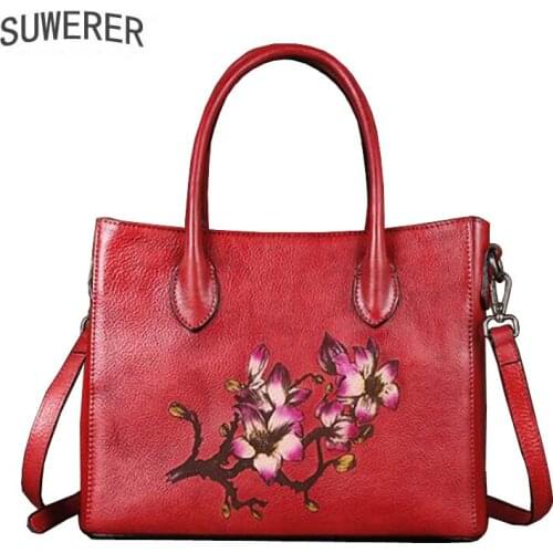 New Women Genuine Leather Bag Fashion Embossing bag fashion luxury handbags women bags designer Female bag women handbag