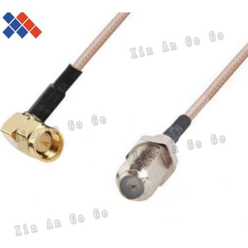 Wholesale 10pcs RF connector F female to SMA male right angle type RG316 Pigtail Cable 15CM