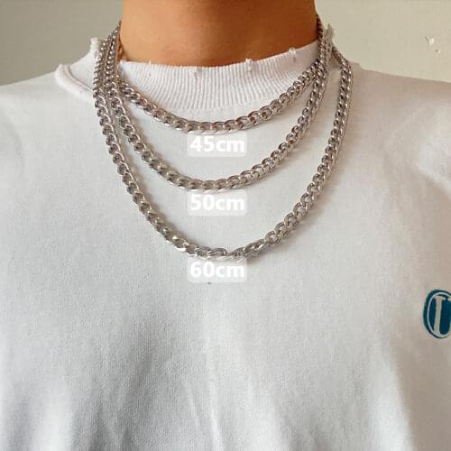 Cuban Necklace 2021 New Female Ins Hip-hop Men Stainless Steel Chain Wholesale