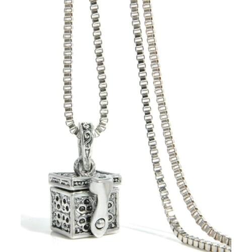 Valentines Day Gift Prayer Box Ashes Urn Dangle Pendant Wish Come True Photo Locket Necklace Love In Box Memorial Jewelry