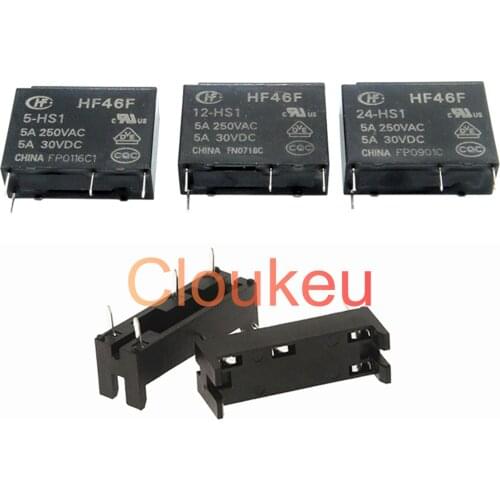 Relay HF46F-5 12 24-HS1 5V 12V 24V 5A 4pin