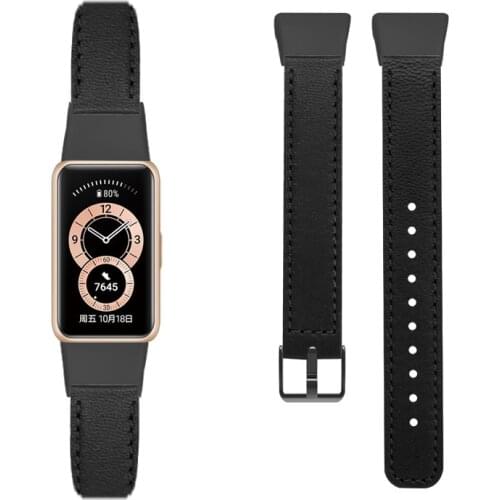 For Huawei Band 6 Strap Genuine Leather Smart Watch Wrist Belt for Honor Band 6 Bracelet Wristband Replacement Accessories