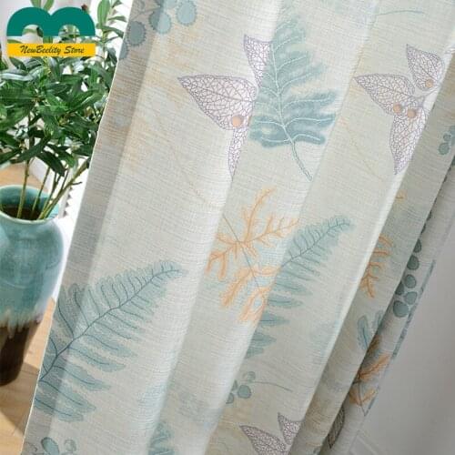 American Style Curtains for Living Room Dining Bedrooms Window Blackout Curtains Drapes Pastoral Polyester Cotton Printed Shade