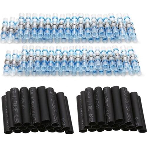150/100PCS Heat Shrinking Tube Solder Sleeve Seal Electrical Waterproof Wire Connectors Butt Terminals Fast Connect Tubing