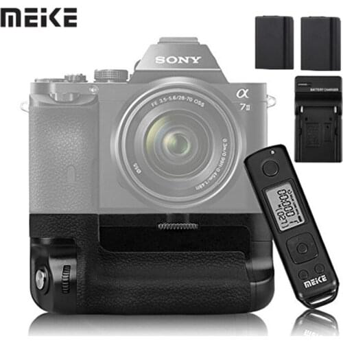 Meike MK-A7II Pro Built-In 2.4g Wireless Controllo Battery Grip With FW50 Battery Charger for Sony A7 II A7II A7SII A7MII A7RII