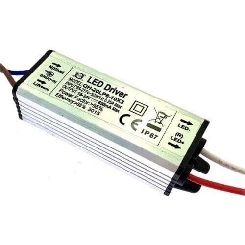 1pcs 6-10x3w 10-18x3w 18-30x3W LED Driver 600mA Waterproof IP67 Current Lighting Transformers Power Supply