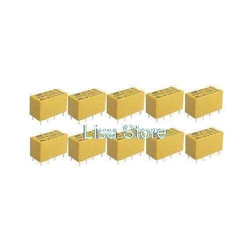 10 Pcs DC 5V Coil DPDT 8 Pin Electromagnetic Relays PCB Type HK19F
