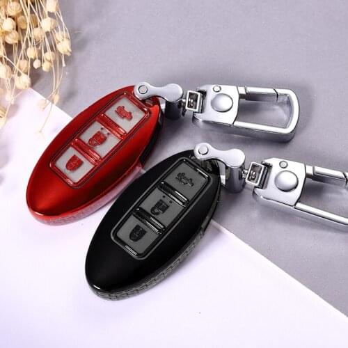For Nissan TPU Key Case Cover Holder Car Ring Keychain New Style X-Trail XTRAIL Qashqai Teana Juke Tiida Decoration Accessories