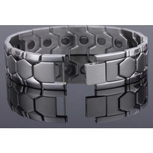 GNAYY Jewelry Mens Stainless Steel Magnetic Health Therapy Care Bracelet Bangle 17.8mm 8.3 inch Holiday Gifts