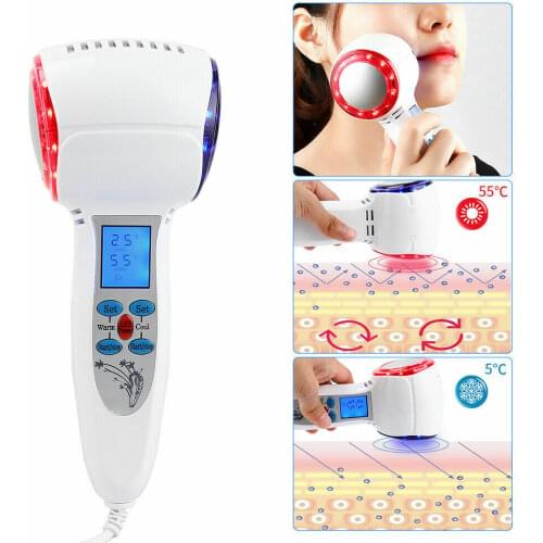 Hot Cold Hammer Face Care Beauty Massager Red Blue LED Photon Rejuvenation Lifting and firming USB Rechargeable Facial Machine