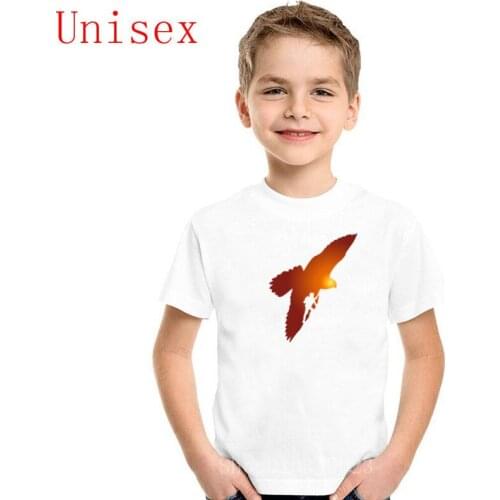 Custom Print Falcon eagle climbing girl clothes T-Shirt Casual Comfortable children T-shirt fashion Tops tee kids girls clothes