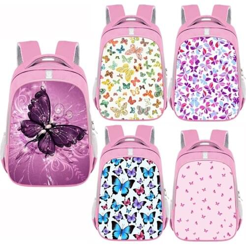Beautiful Butterfly Printing Backpack Women Fashion Cartoon Girls Schoolbag Teenagers Large Capability Bookbags for School Gift