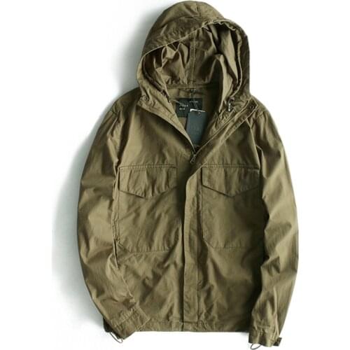 Autumn New Style M65 Improved Cargo Jacket Mens American Retro Japanese Fashion Multiple Pockets Charge Hooded Jacket