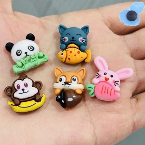 Hot Sales 1pcs Monkey Rabbit Garden Resin Shoe Decorations Shoes Accessories Fit Kids Wristband Croc Jibz Charm