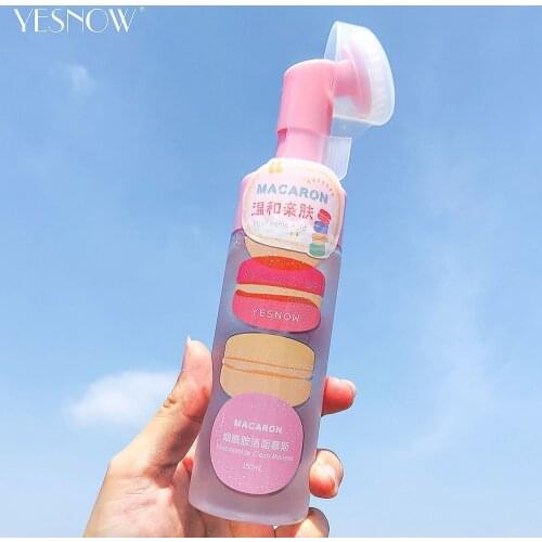 Macaron Niacinamide Cleansing Mousse Facial Cleanser Foam Deep Cleaning Scrub Whitening Moisturizing Anti Aging Massage Brush