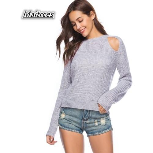 Женские пуловеры с открытыми плечами Maitrces China At AliExpress