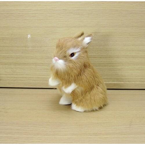 Cute simulation yellow rabbit toy polyethylene&furs sitting rabbit model gift about 14x8x12cm 2008