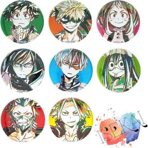 My Hero Academia Anime Boku No Hero Academia Badge Deku Shoto Denki Asui Bakugo Eijiro Metal Badge Brooch Pins