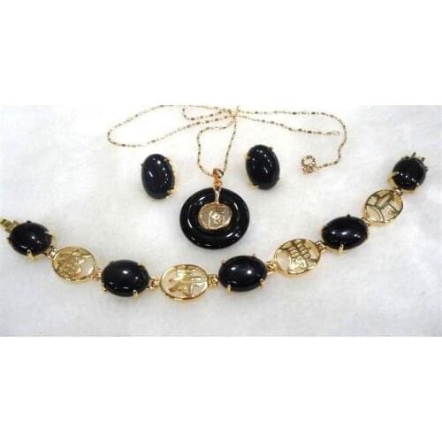 Jade bracelet earring pendant setplated watch wholesale Quartz jade CZ crystal