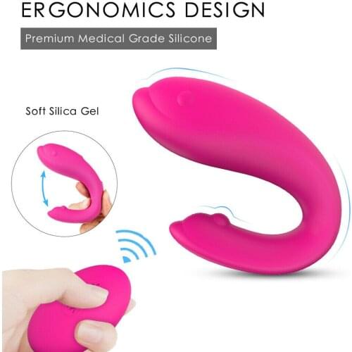 Wearable Wireless Remote Control C U Shape Clit G-spot double Vibrator Sex machine erotic toys Toy for woman vagina anal adult