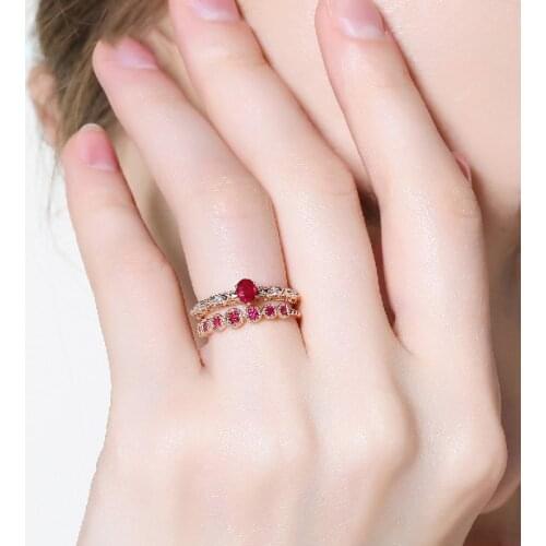 ENZO Natural ruby 18K Pure Gold 2020 New Hot Selling Top Ring Women Heart Shape Ring For Ladies Woman Genuine Jewelry