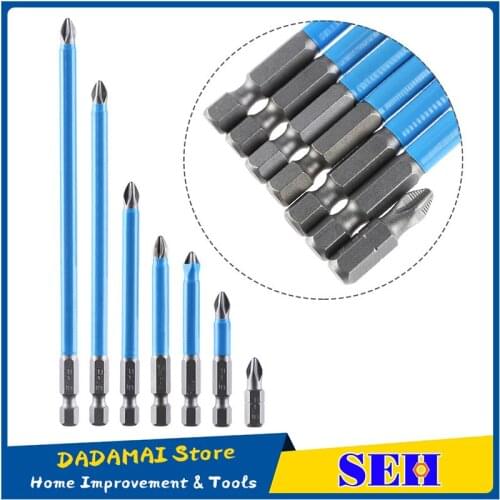 25/50/65/70/90/125/150mm New Screwdriver Bits Anti-slip Magnetic Bits 1/4 Hex Shank Fits Hand Electric Drill Driver