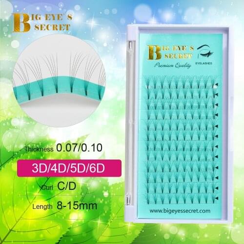 Big eyes secret 3D/4D/5D/6D Short Stem Volume Eyelash Extensions Faux Mink Handmade Lashes Premade Fans