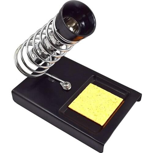 Soldering Iron Gun Stand Holder Support Station Metal Base + Solder Sponge Compatible with Most Pencil Type Irons Repair Tool