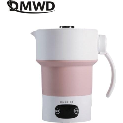 DMWD 0.6L Portable Folding Kettle Telescopic Water Heater Electric Water Boiler Keep Warm 110/220V Food Grade Silicone Travel