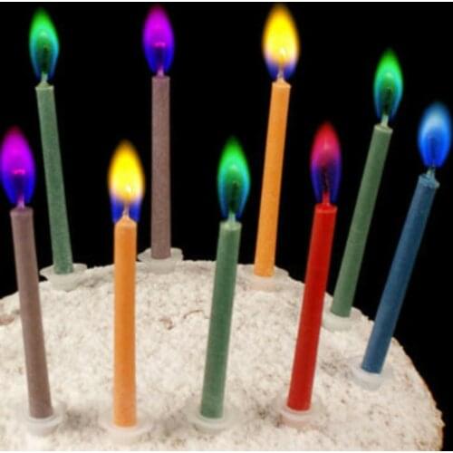 Multi Color Long Pencil Candles Cupcake Ornament Safe Flame Birthday Cake Topper Wax Wedding Home Decor Party Supplies #50g